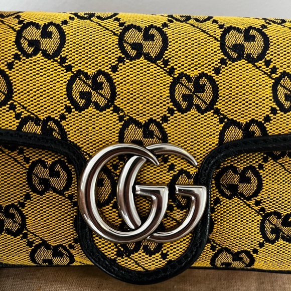Auth NEW Gucci Signature GG Super Mini Marmont Crossbody - Picture 7 of 10